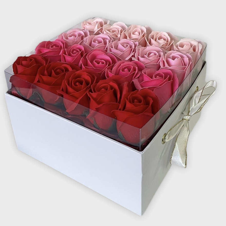 Luxusný kvetinový box Pink Roses Rainbow