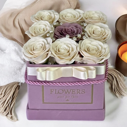 Luxusný sametový kvetinový box Celia