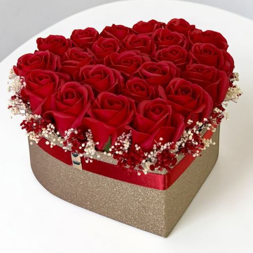 Luxusný kvetinový box s červenými ružami Rose Glamour