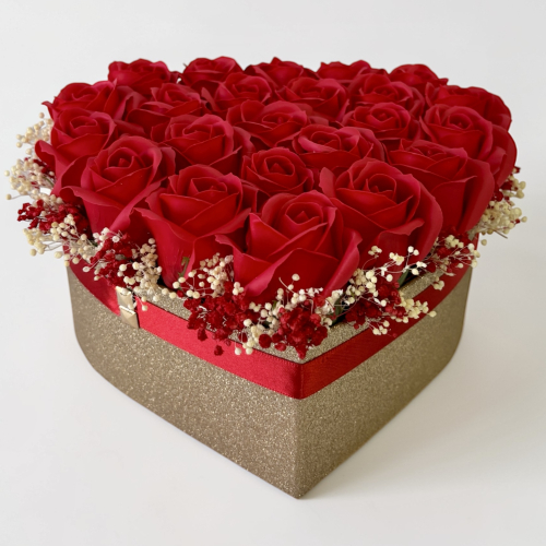Luxusný kvetinový box s červenými ružami Rose Glamour