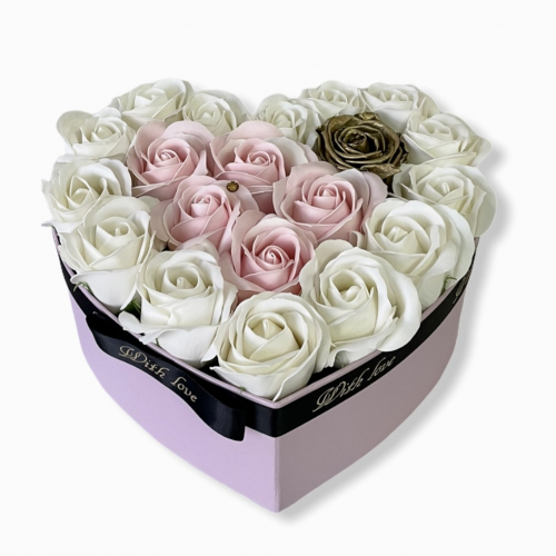 Srdcový kvetinový box Simply love