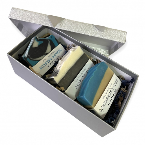 Pánska darčeková krabička s dizajnovými mydlami