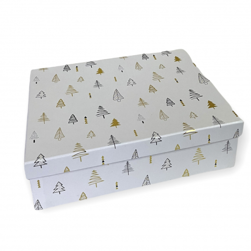 Elegantná vianočná darčeková krabička so zlatými krídlami